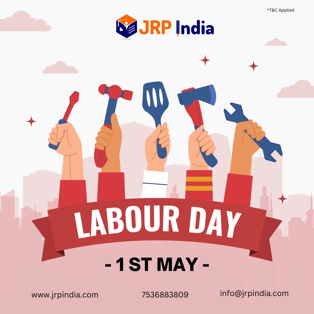 🎉 Happy Labor Day! 🛠️ Let's celebrate all the hardworking individuals that make our country great. 💪
#HardWorkPaysOff #CelebrateLabor #WorkHardPlayHard #LaborDayWeekend  #ThankYouWorkers #LetsCelebrate #LaborDay2024 #WeekendVibes #SupportLocal #jrpindia