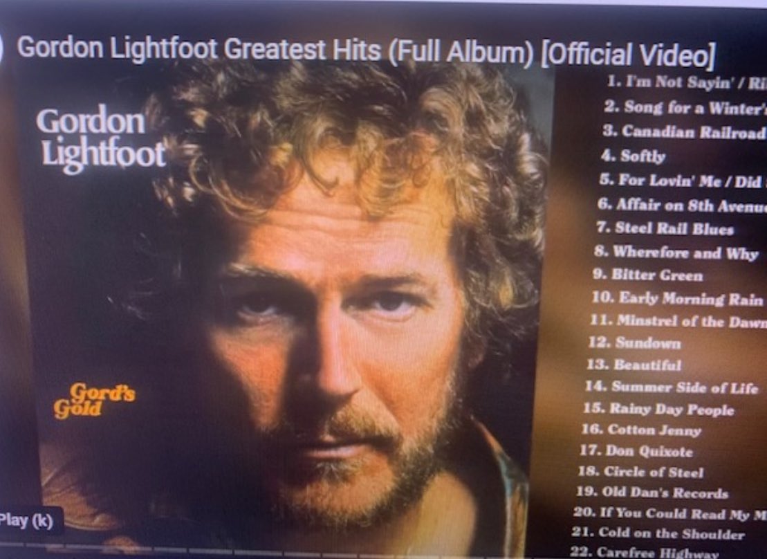 And last year on this day we lost Gordon Lightfoot.