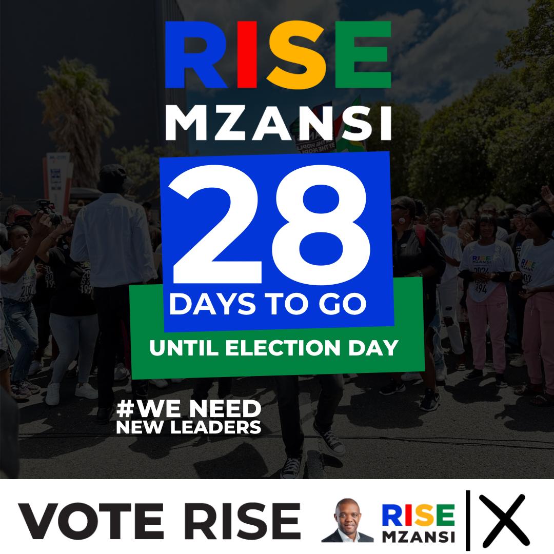 @IECSouthAfrica 29 May 2024

1st 🗳 -  Rise Mzansi 
2nd 🗳 - Rise Mzansi
3rd 🗳 -  Rise Mzansi