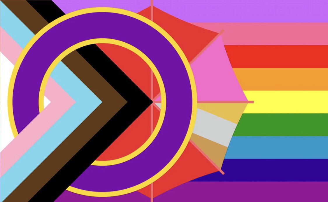 In recent years, when people pointed out how much the rainbow was shrinking, they were accused of being hysterical. Also, this is the most nauseatingly hideous flag ever designed in the entirety of human history. Who on earth thought this looked good?