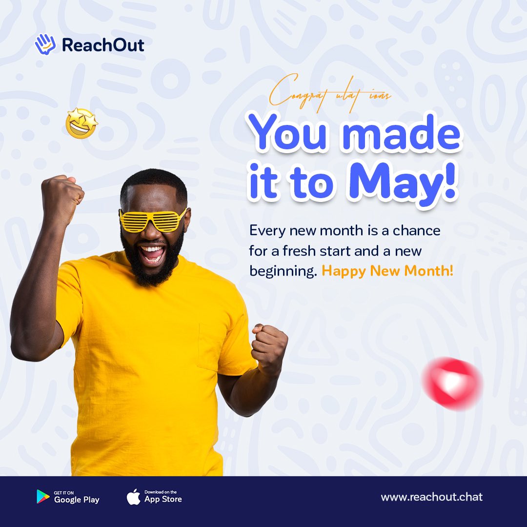 ReachOutChat's tweet photo. Happy New Month Everyone and Happy Worker’s Day from all of us at ReachOut. 

Don’t forget Download ReachOut app today and get free data upon successful referral on sign up. 

#Funfact : Data you buy on ReachOut Don't Expire!

Playstore: https://t.co/o2UI1krDhW https://t.co/oQlGZA1lQq