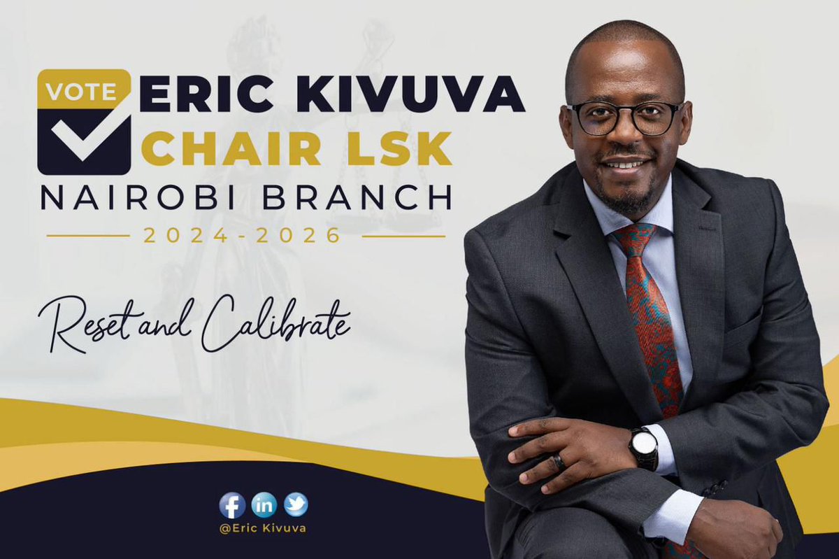 Eric's innovative ideas and dedication to fostering a supportive legal community make him the ideal candidate for LSK Chair Nairobi Branch. Eric Kivuva
#KivuvaNairobiLSK