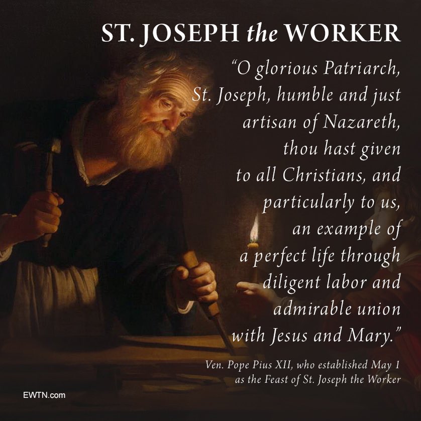 Happy Feast Day of St. Joseph the Worker. Today we pray especially for our two churches and school under his patronage within our parish. Join us for Mass today at 12noon at St Joseph’s, Wolverhampton as we seek his prayers!