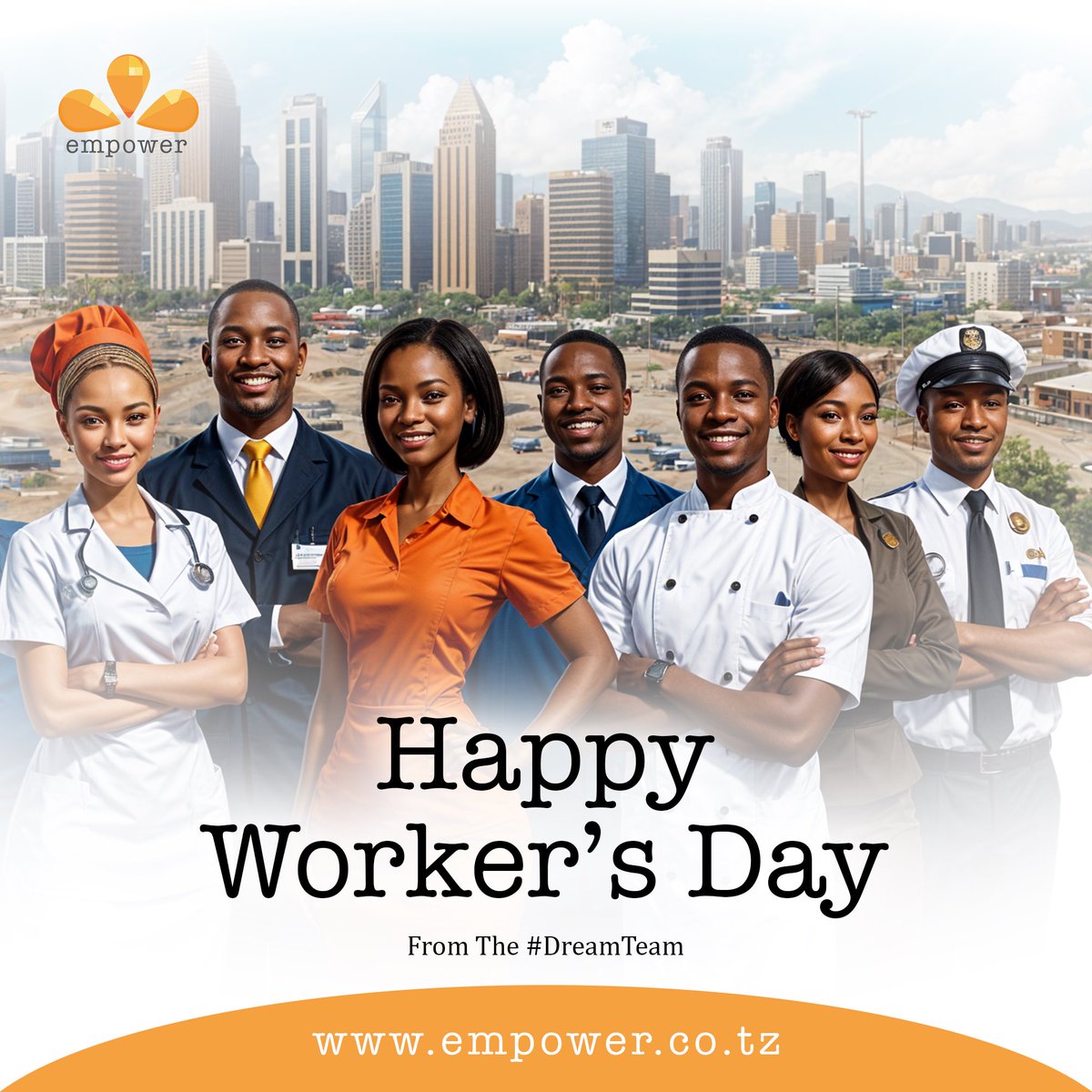 Celebrating the hard work and dedication of workers everywhere. 👩🏽‍🔬👨🏾‍🔧👩🏽‍🍳👷🏾

Your strength builds our future. Happy Workers' Day. 🎉

#TheDreamTeam🧡
#WorkersDay2024