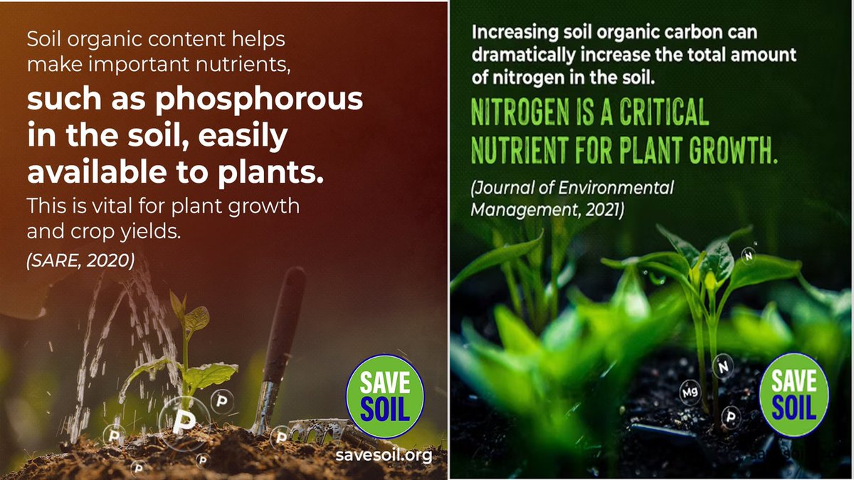 Usual practices have often been based on blanket
fertilizer recommendations, regardless of soil and
crop characteristics and normally using more nitrogen
fertilizer than phosphorus and potassium-FAO

🌱Write a letter to preserve SoilHealth #PolicyForSoil savesoil.org/write