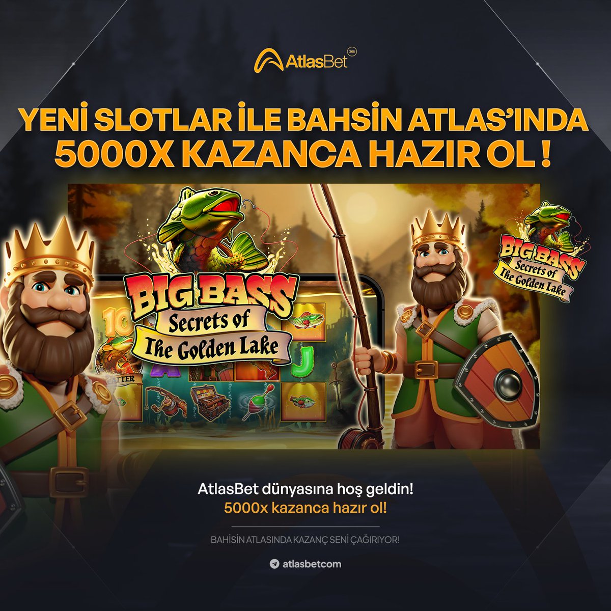 🔴Yeni slotları #Atlasbet farkı ile hemen dene , anında kazan ! 💎 BİG BASS Secrets of The Golden Lake slotunda 5.000x kazanç seni bekliyor ! 📌 Lisanslı Güvenilir Tek Adres 📌 #atlasbet ⭐️t2m.io/atlasbetgiris