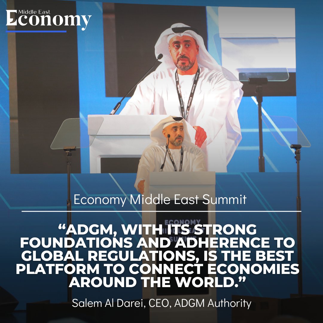 During his participation at the Economy Middle East Summit today, Salem Al Darei, CEO of ADGM Authority highlighted the role of ADGM as an ideal foundation for companies seeking to establish a presence in the #UAE and expand their global reach. #EconomyMiddleEast