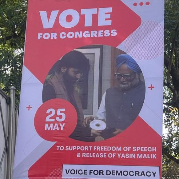 Congressi posters promoting taerrori$m in Delhi