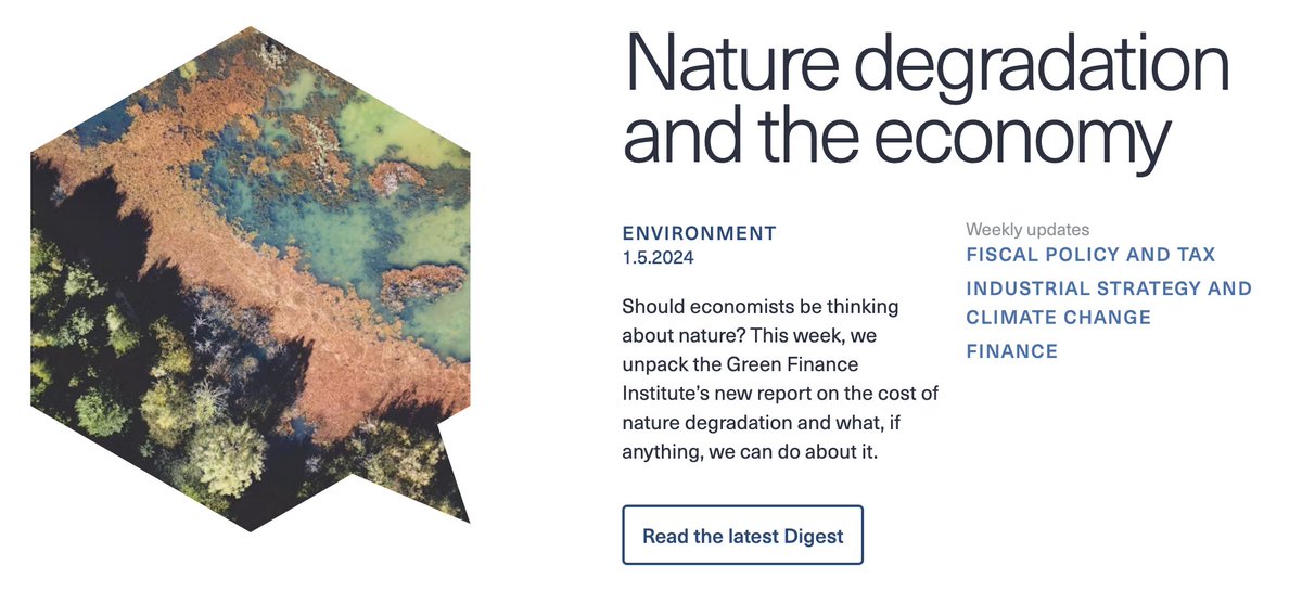 🌳Nature degradation could cause a 12% loss to UK GDP - but what can we do about it? This week, we unpack @GFI_green's new report on nature-related financial risks and why economists need to start thinking about nature as well as climate change. neweconomybrief.net/the-digest/nat…