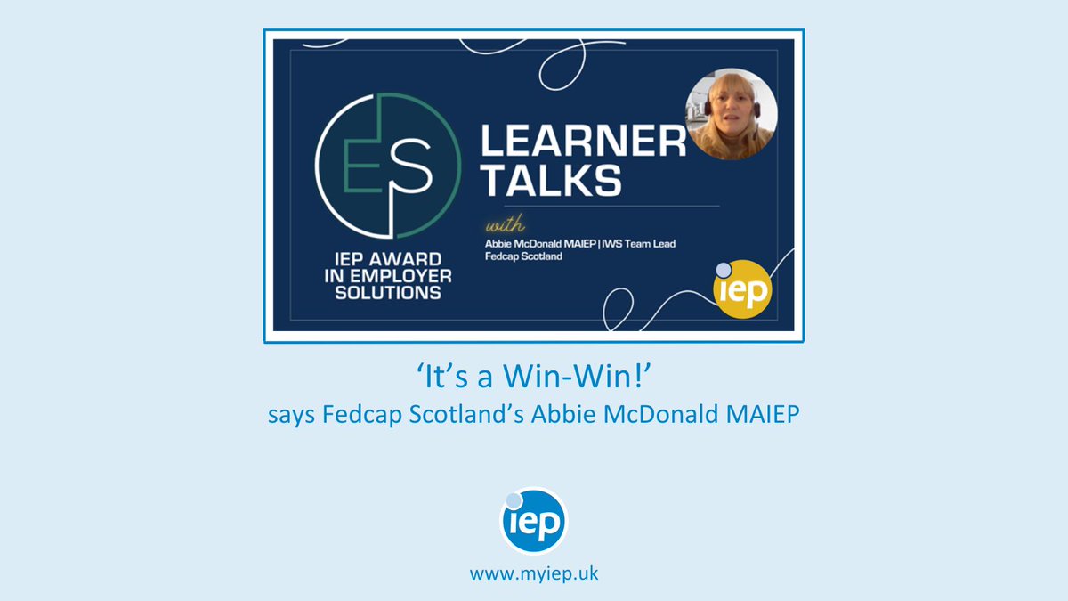 👉🏼 As we get ready for our next programmes starting, the #IEP Learning Academy is thrilled to share the success story of Abbie McDonald MAIEP from Fedcap Scotland. myiep.uk/blogpost/12918… @IEPInfo #IEPNews @IEPInfoLearningAcademy @FedcapScotland #IEPLearning #Employability