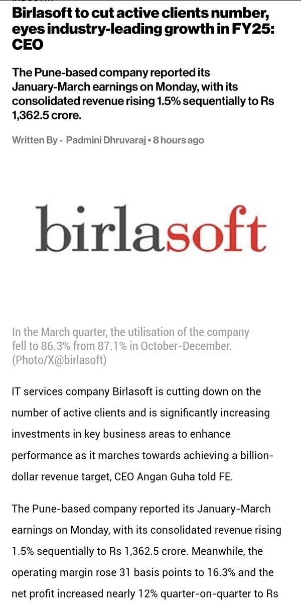 Birlasoft to decrease active clients number. #Birlasoft #StockToWatch #StocksToWatch #StocksInNews #StocksInFocus