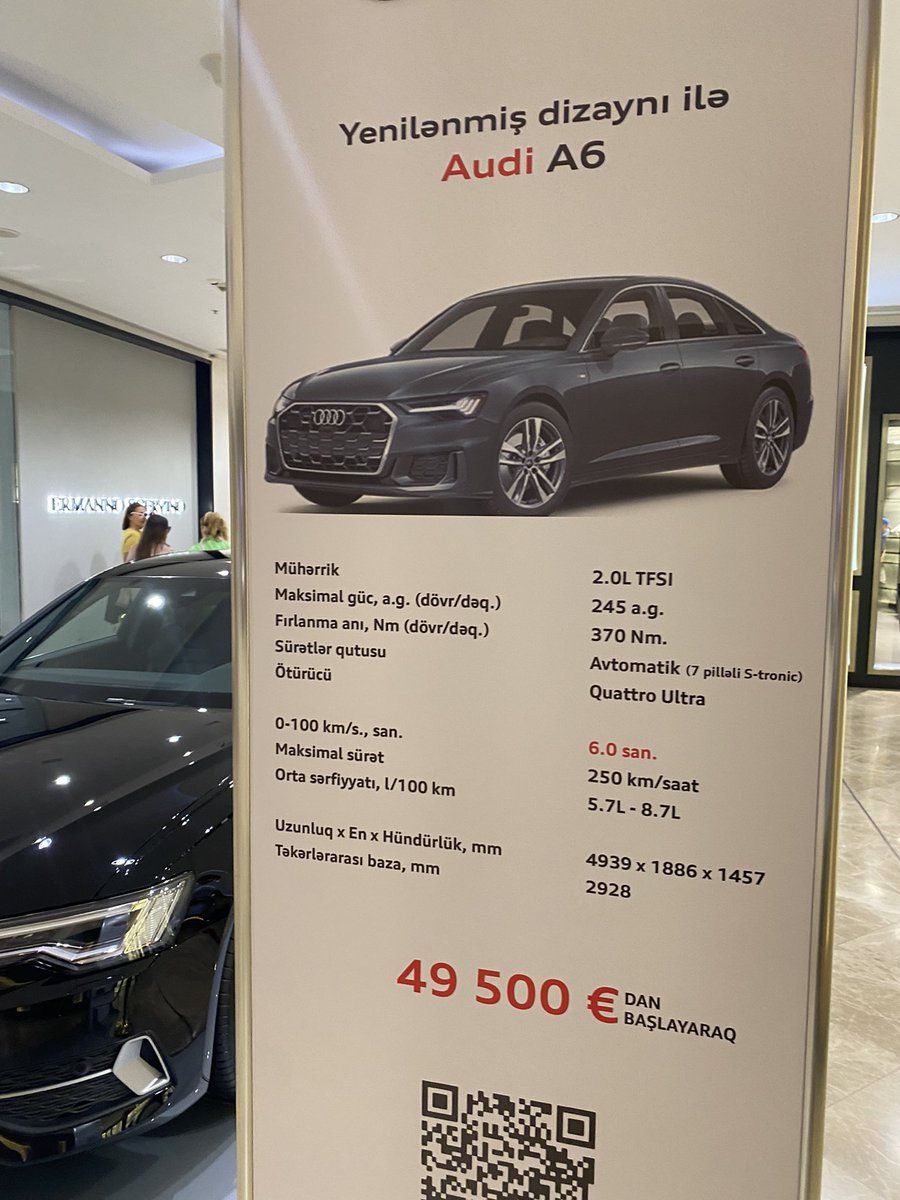 Audi A6 Azerbaycan’da 49.500 Euro yani 1.750.000 TL bizde 4,5-5 milyon TL
