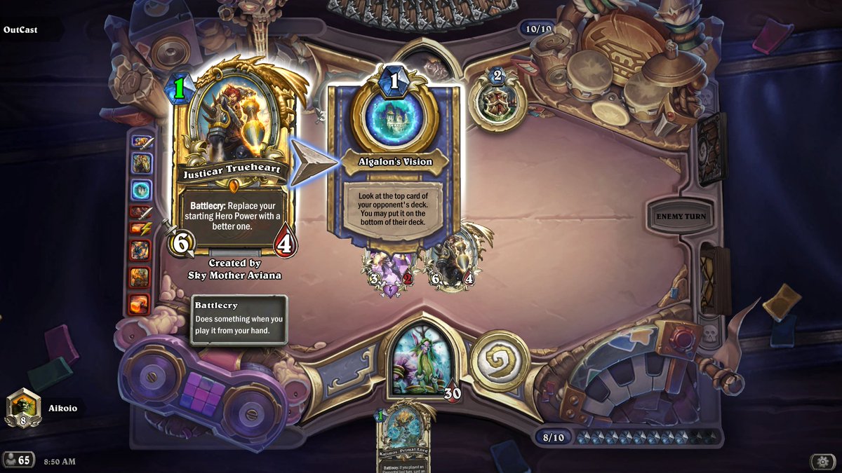 Not gonna lie, i'm actually surprised this didn't work. Is this a wording issue on Justicar or just a bug? Since I assumed it would give me the druid upgraded HP and not give me the vision.