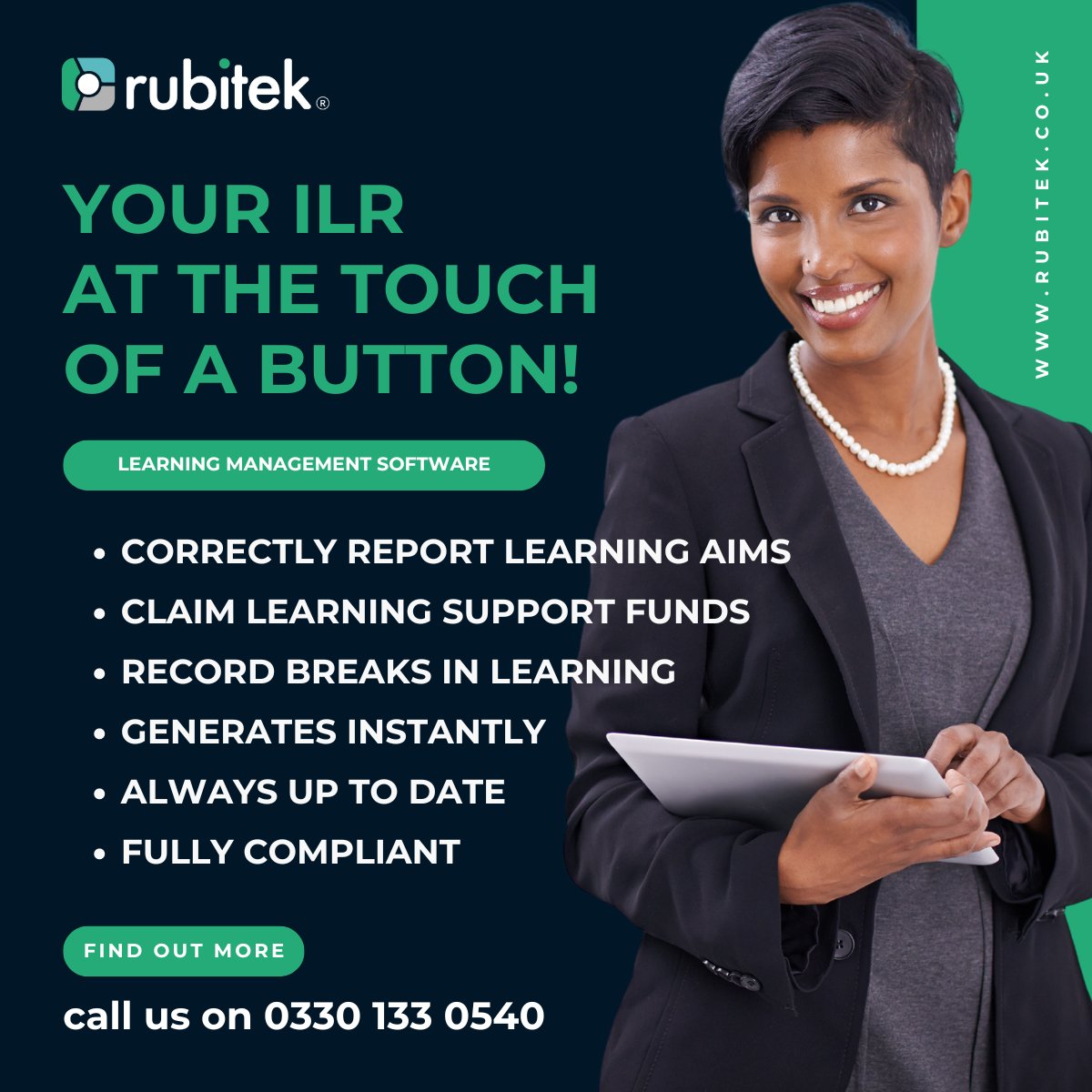 With Rubitek, generating your ILR is hassle free.  Say goodbye to days of data entry and scrutiny, and hello to a fully compliant ILR at the touch of a button!
wix.to/ca2QY14

#apprenticeships #fundingcompliance #learningmanagement #lms #efficiency #edtech