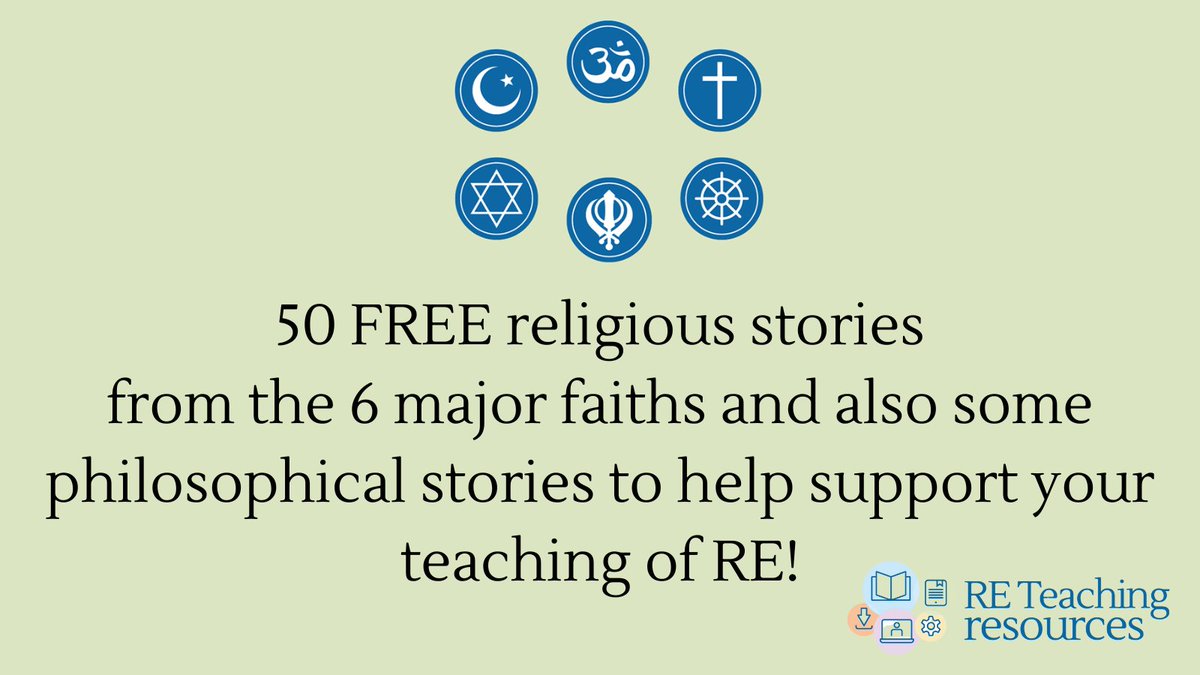 Get 50 FREE religious stories! From 'Noah and the Rainbow' to 'The Night of Power' and more... You can find stories from all 6 major world faiths & key questions/activities for classroom use. bit.ly/49Qwy6n