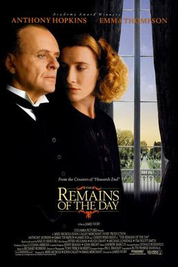 Film of the day - The Remains of the Day (1993) Based on the novel by Kazuo Ishiguro this excellent drama was nominated for eight Academy Awards. It stars Anthony Hopkins, Emma Thompson, James Fox, Christopher Reeve, Peter Vaughan and Hugh Grant @Film4 6.20pm this evening.