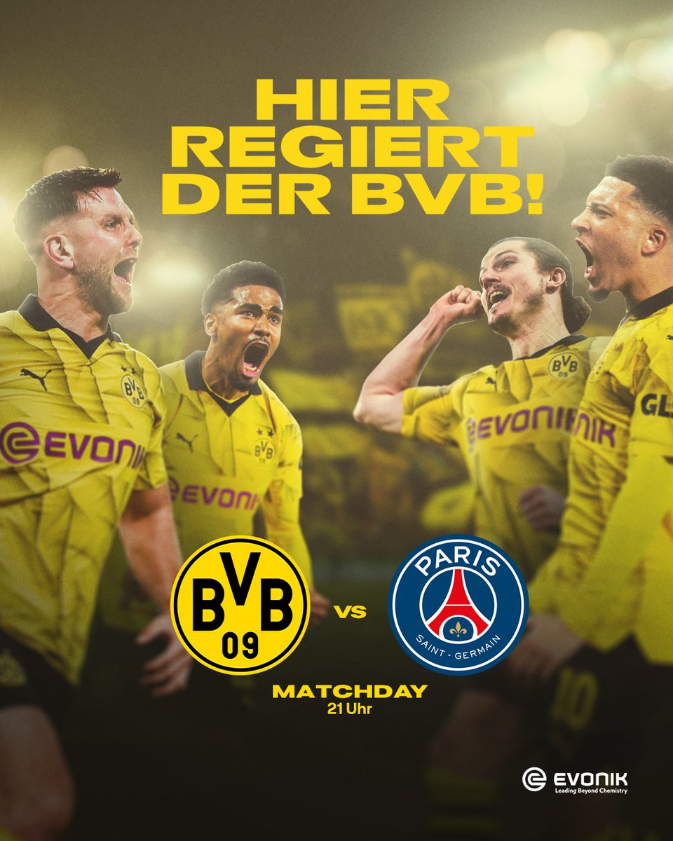 ⭐️ HALBFINALE TEIL 1 ⭐️ 🆚 @PSG_inside 🕘 21 Uhr 🏟️ Hier regiert der BVB! 📺 @DAZN_DE 📻 BVB-Netradio 📲 BVB-App 🟨 ALLE IN GELB! #BVBPSG #UCL