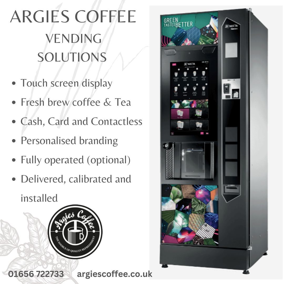 Argies vending solutions, whether it be coffee, snack or cold drink, we've got you covered, Email - Sales@argiescoffee.co.uk for your personalised quote to meet all your vending needs 

#coffeemachine #vendingmachine #futureofretail #coffee #coffeelover #beantocup