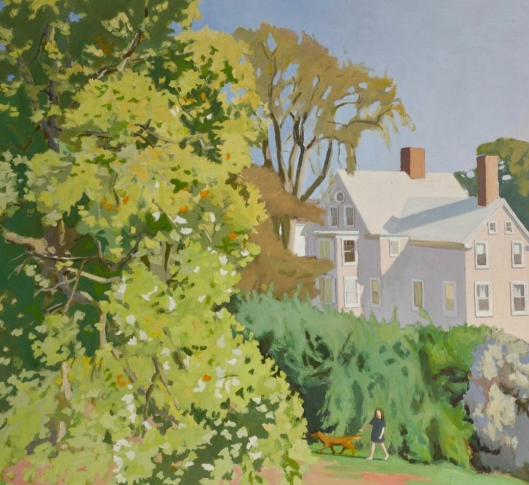 Painted in 1968, 'Landscape with Child and Dog,' encapsulates Fairfield Porter's mature style. We can see the same realist tendency found in Winslow Homer and Edward Hopper; all three were American realists who explored light and its effect on colour and form.