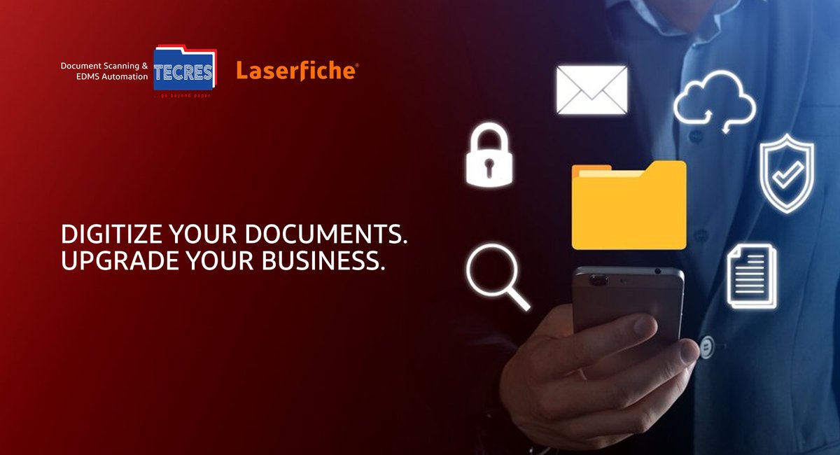 Transform your business with our document digitization expertise. 

Tecres Technologies with Laserfiche, partnership that works. 

#TecresTechnologies
#DocumentScanning
#EDMSAutomation