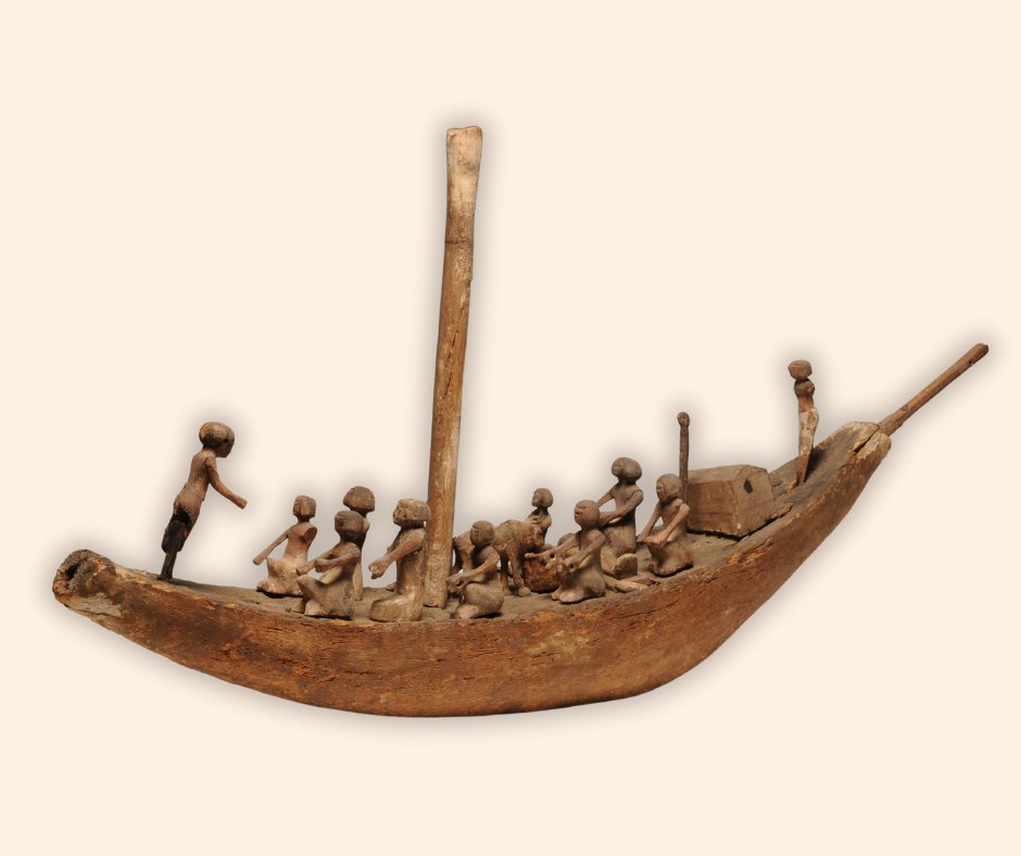 One of the best ways to travel in ancient Egypt was on the Nile. ⛵ Placed in a tomb, this model boat would ensure the owner travelled comfortably in the afterlife. 'Discovering Ancient Egypt' on display in Canberra: bit.ly/3Liwbbq 📸: Model Boat, @RM_Oudheden