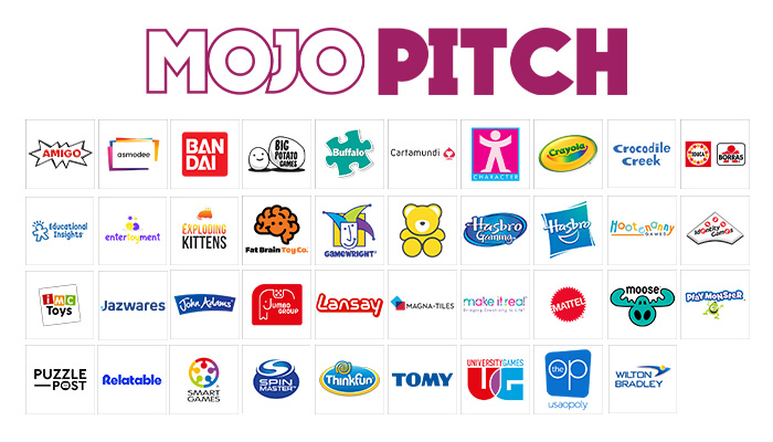 Toy and game inventors! There's only a few weeks left to book into our Mojo Pitch event and pitch concepts to the companies listed below. For more information, or to book in, drop us an email at: info@mojo-nation.com.