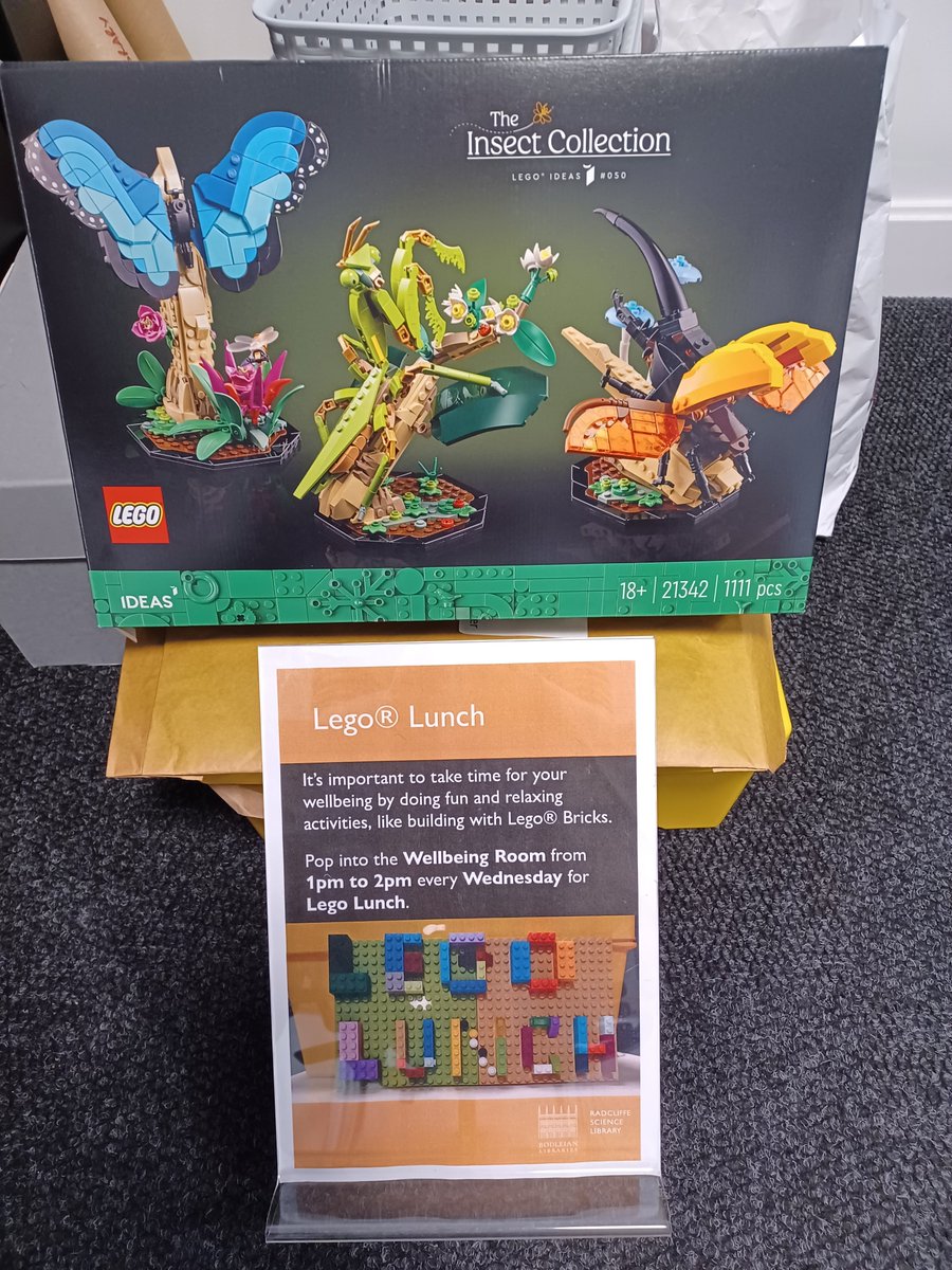 As Oxford is getting into all things kafka we thought Lego Lunch could join the fun. We have some new insect themed sets for those who like a challenging build. There's still plenty of other Lego too! 📍RSL Wellbeing Room 🕐1-2pm, Wednesdays #Wellbeing #LegoLunch