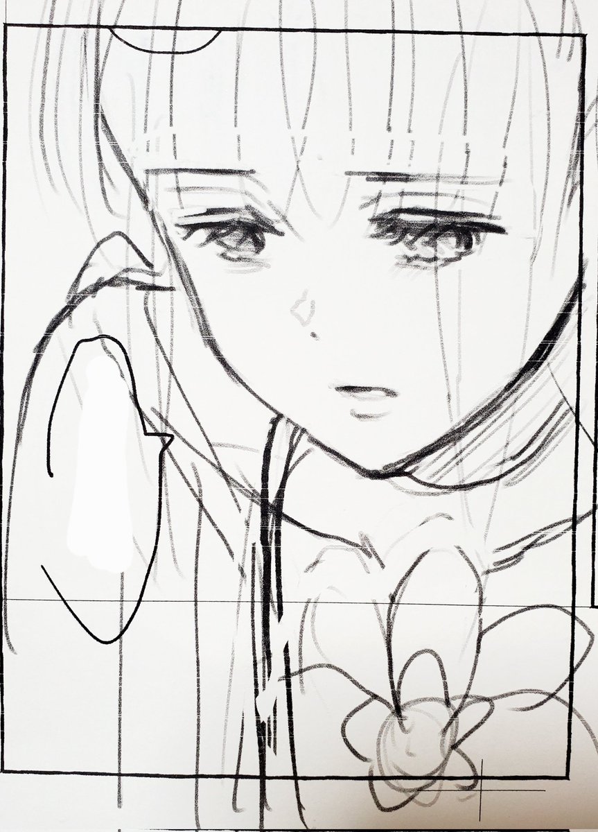 下書き→ペン入れ 