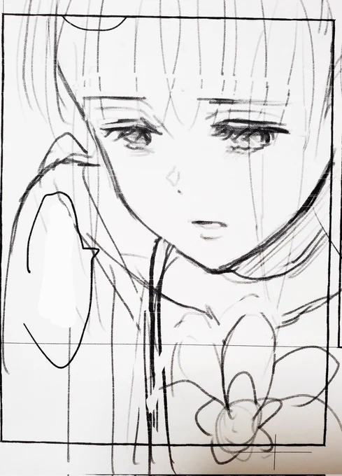 下書き→ペン入れ 
