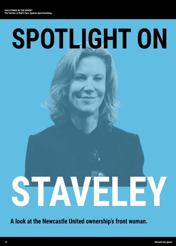 For a much more balanced piece on Amanda Staveley's role as a facilitator and public face of the Saudi dictatorship which owns @NUFC - read the well researched piece in @NoSaudiToon's fanzine 
 👇 nufcfansagainstsportswashing.org.uk/fanzine
The kind of journalism @GeorgeCaulkin should be doing.