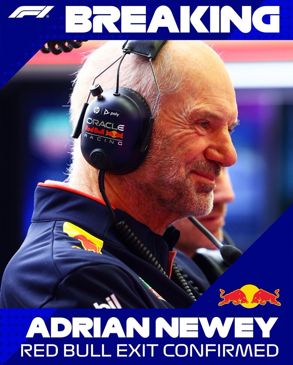 ‼️OFICIAL
Adrian Newey deja Red Bull, esto será en el primer trimestre del 2025.

#F1 #RedBull