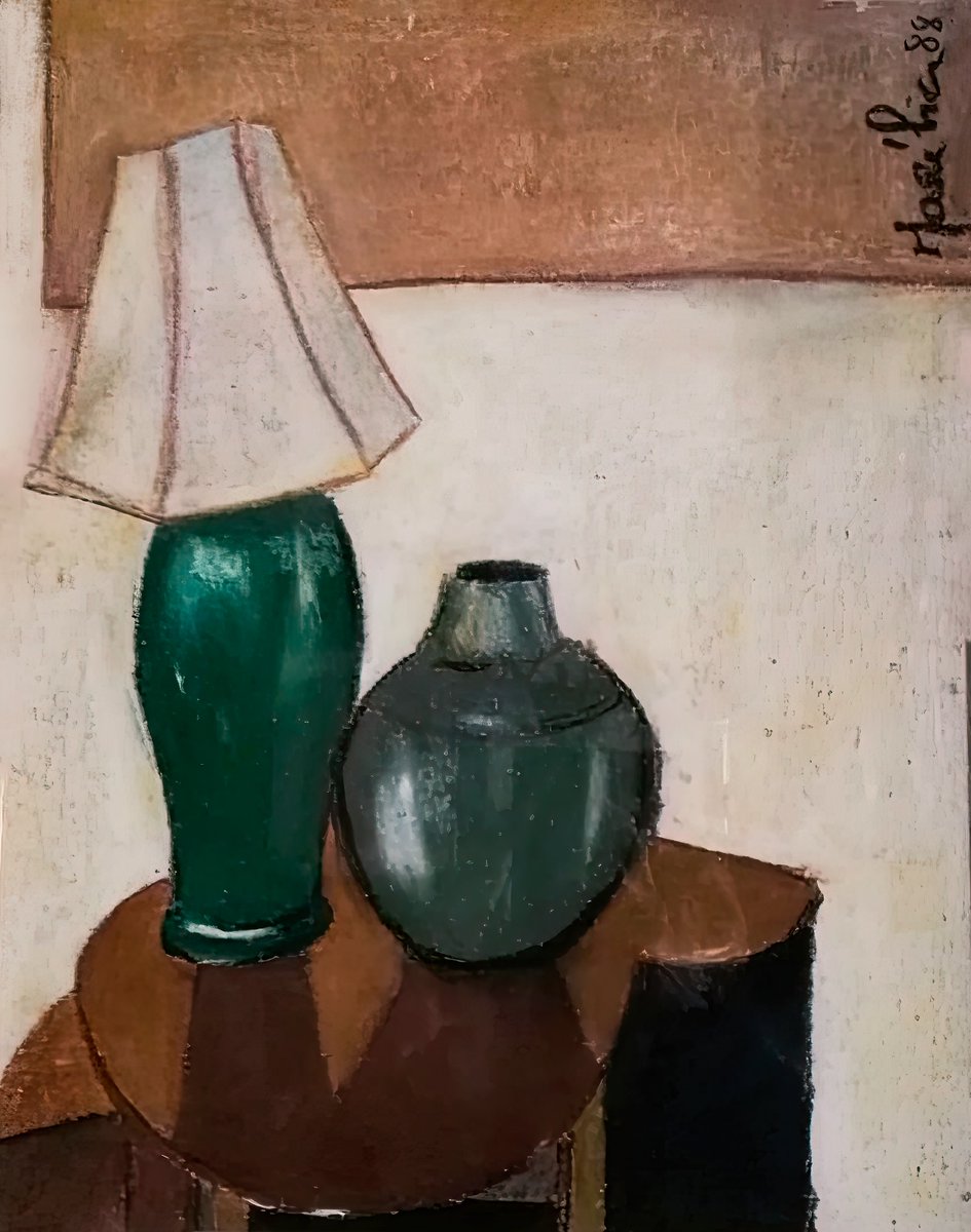 GM FAM ☀️🙋🏼‍♀️💚 

This Painting was done in 1988, where objects from home were my inspiration! 🖌️🎨

'Decorative Table' on @KnownOrigin_io 

7/10 Ed
0.01 $ETH

Link 👇