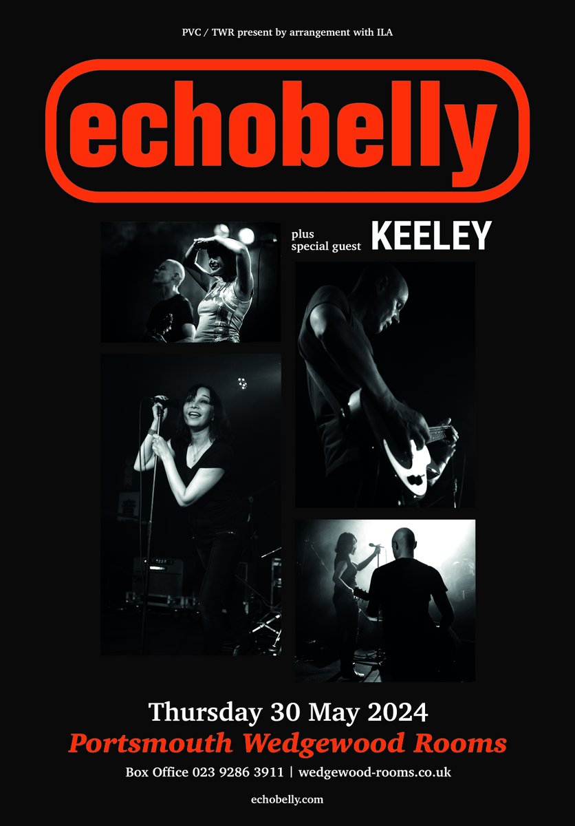 Pleased to add Irish dream-rock artist @KEELEYsound to our show with @RealEchobelly at the end of the month!🙌 👉 wedgewood-rooms.co.uk 👈