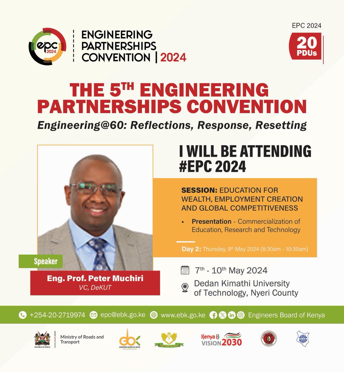 #EPC2024: Don't miss the enlightening presentation by Prof. Eng. Peter N. Muchiri, Vice Chancellor of Dedan Kimathi University of Technology (@DeKUTkenya) on the commercialization of education, research, and technology. Gain valuable insights into leveraging education for…