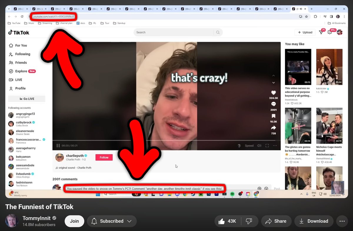 two easter eggs in this frame: a hidden message for people looking around tommy's desktop + tommy has tiktok opened, but i swapped the link for a youtube vid of the @MsSarahSimons podcast with averageharry :D watched it while editing and really enjoyed so i thought why not haha