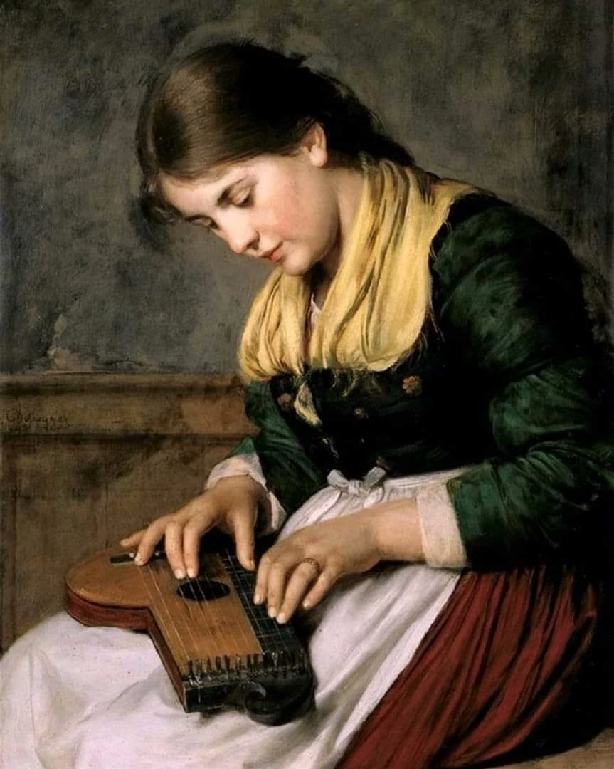 Franz von Defregger (1835-1921) 'Girl Playing the Zither', 1894

#artist #painting #the19thcenturyart #art #ArtliveAndBeauty #paintingoftheday