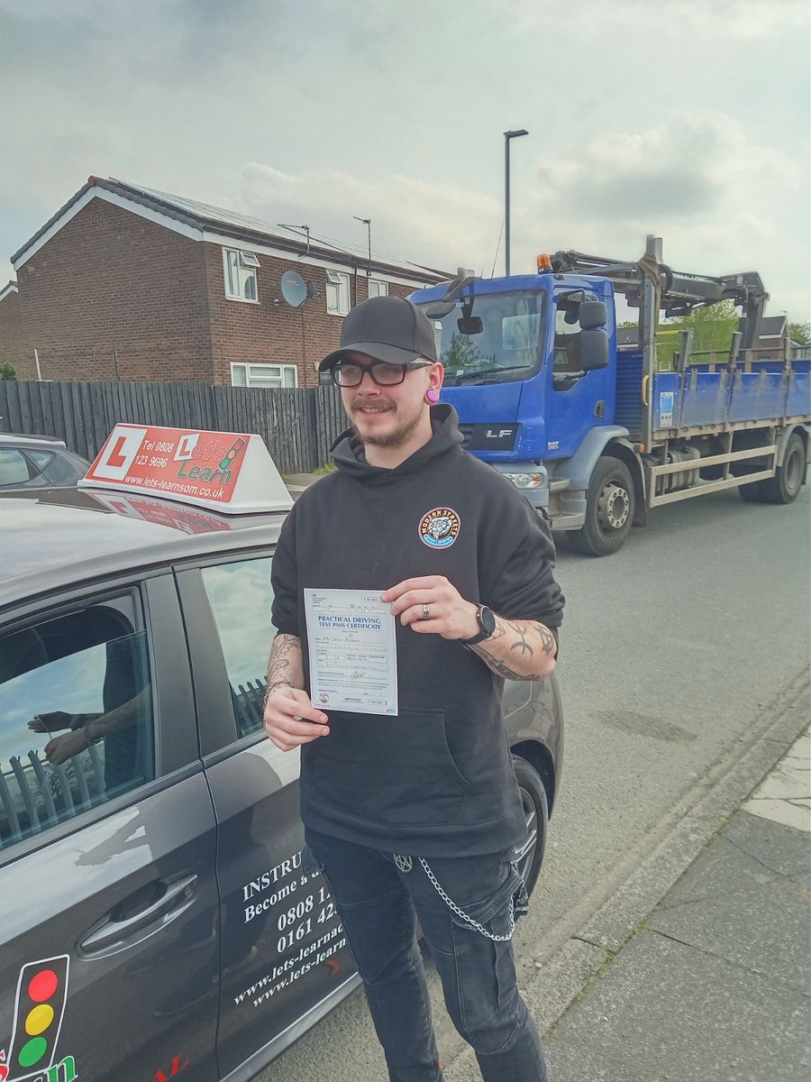 Congratulations to Leon Ruthven on passing his #drivingtest from Lionel Freedman and all at Let’s Learn School of Motoring #cheethamhill #manchester