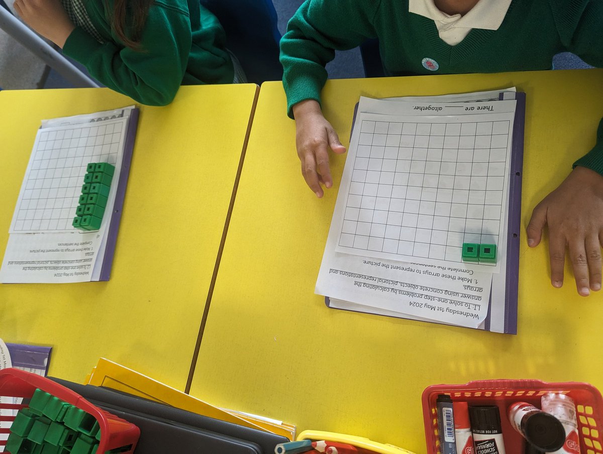 @HurstParkSchool have been making arrays to show repeated addition facts. 
✔️ Equal rows 
✔️ Equal columns 
✔️ Perfect representation for skip counting 

These Year 1 children are getting excellent pre-requisite knowledge before learning multiplication! 

#WeAreLEO #CPA #arrays