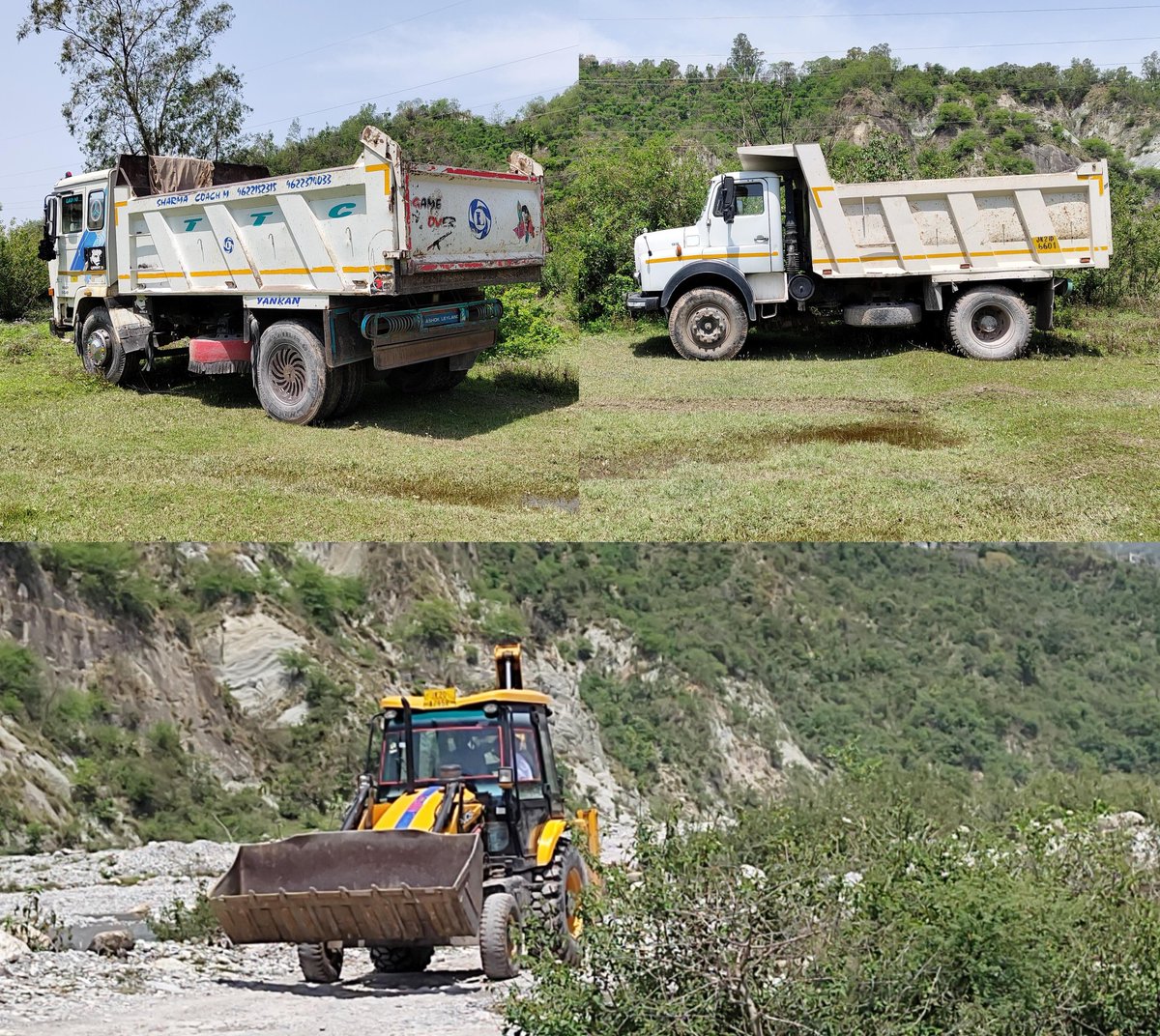 Under the guidance of DM Reasi, @vishesh_jk, Mining Dept. took a tough stance against illegal mining to prevent unauthorized excavation of mineral resources. 01 excavator & 05 dumpers seized at Anji Nallah. @OfficeOfLGJandK @diprjk @GeologyMiningJK