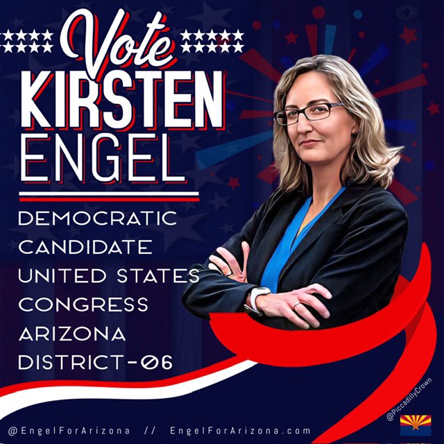 #AZ06 Elect Democrat Kirsten Engel into Congress, who will preserve, protect, and improve Social Security Healthcare Reproductive Freedoms Infrastructure Veterans care 🗳️ @EngelForArizona 🌐 engelforarizona.com #Allied4Dems #ResistanceBlue