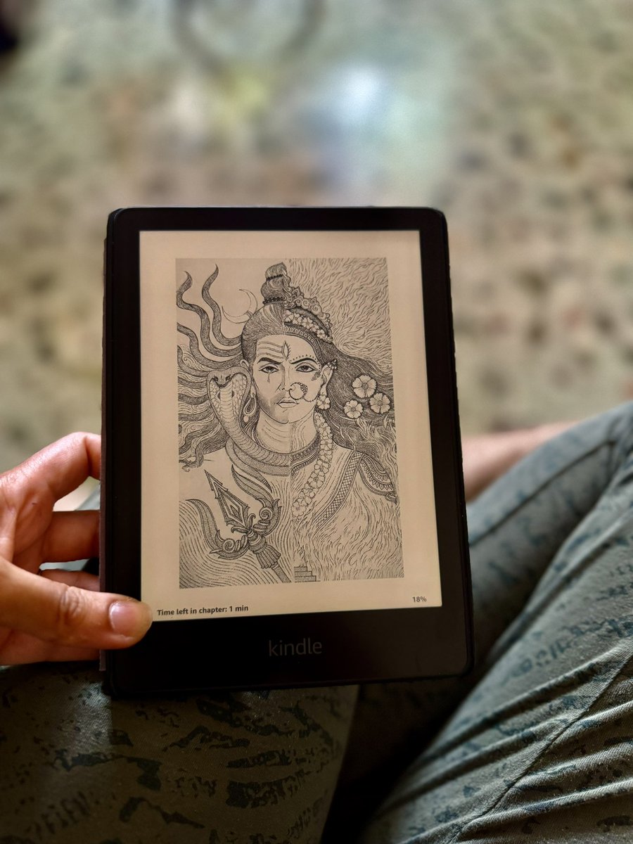 Reading MAHAGATHA, 100 TALES FROM THE PURANAS by @SatyarthNayak and really love this illustration of Ardhanareeshwara in the book This is also the cover art!