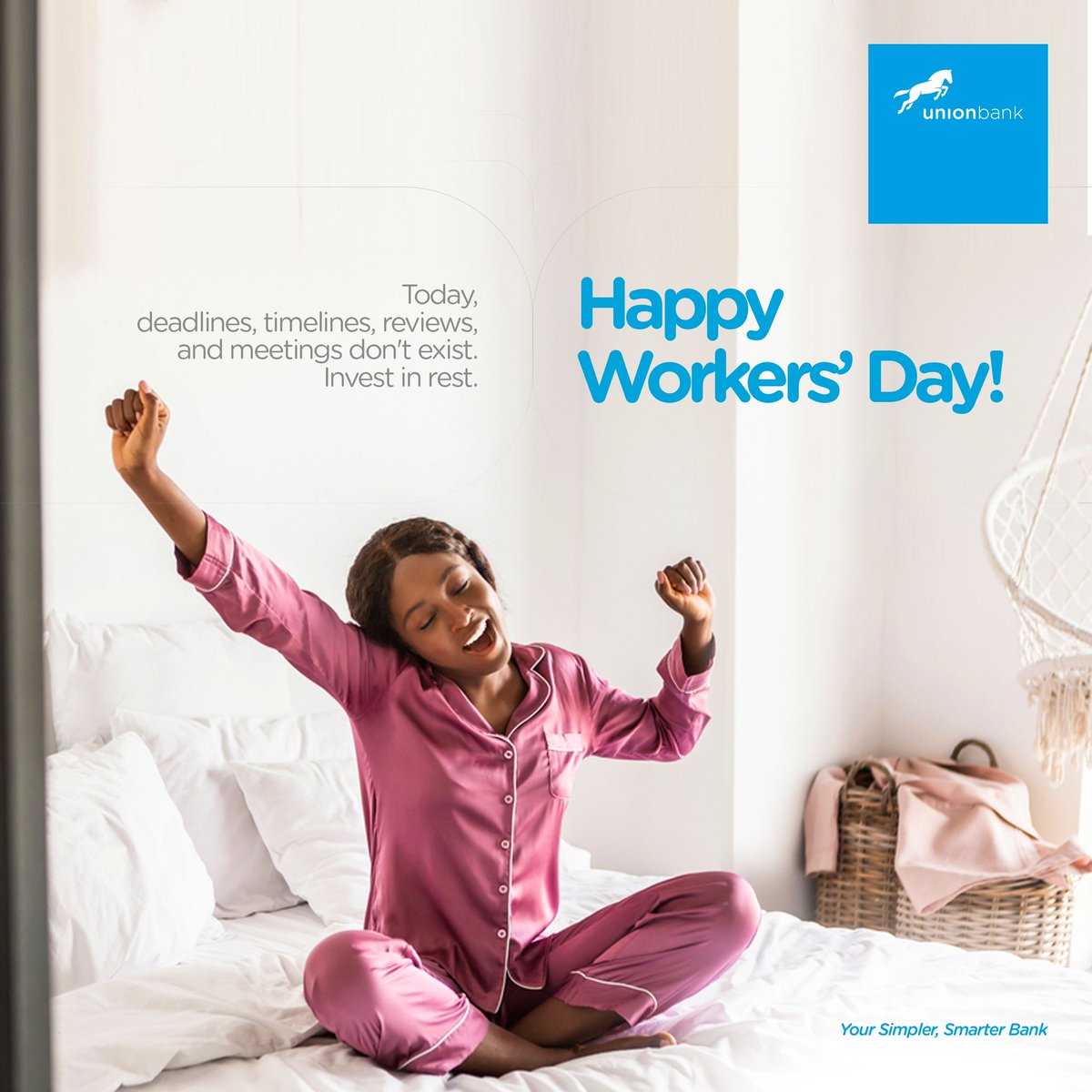 UNIONBANK_NG's tweet image. Happy Workers’ Day!💙

#WorkersDay #InvestinRest #Takethedayoff #outofoffice #UnionBank