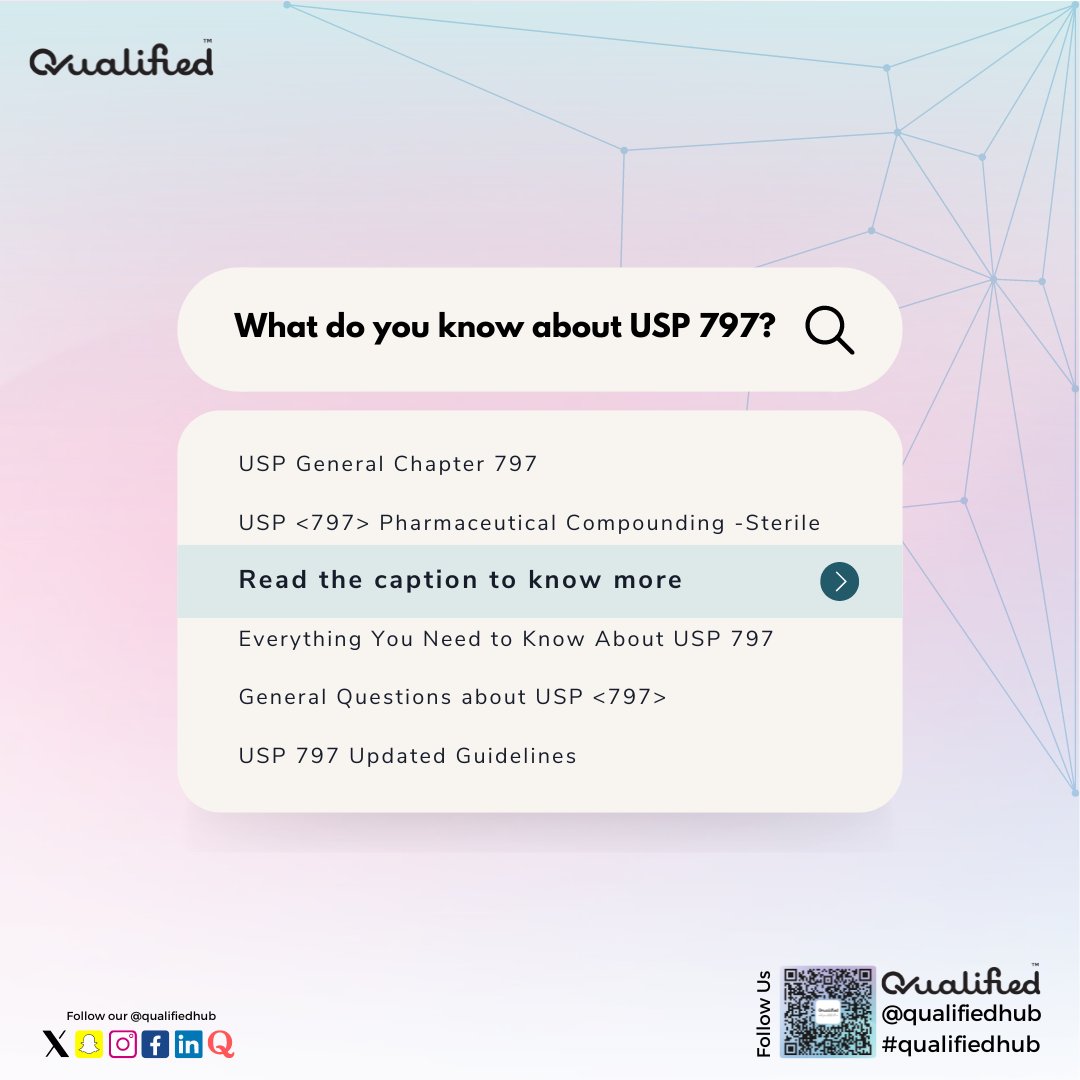 Qualifiedhub's tweet image. Sharpen your aseptic technique skills! Aseptic technique is crucial for preventing contamination in sterile compounding. Want to know more? Check out our explanation on Facebook! 
facebook.com/qualifiedhub/

#SterileCompounding #AsepticTechnique #PharmTech #Nurse #AskUsAnything