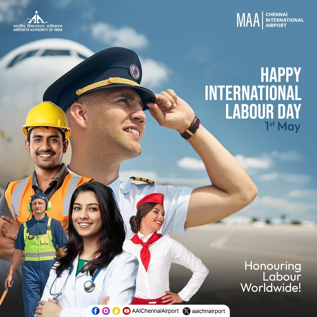 Today, we honour the hands that build our world. Celebrating every worker, every skill, everywhere, including those who keep the skies open and safe for us all. #InternationalLabourDay #LabourDay @MoCA_GoI | @AAI_Official