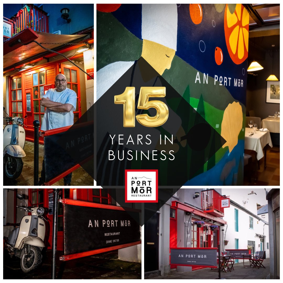 Today, the 1st of May 2024, marks 15 years in business for us in An Port Mór Restaurant 🤭 It’s true what they say, time flies when you’re having fun 💫 Here’s to many more great years of dining in An Port Mór Restaurant 🥂