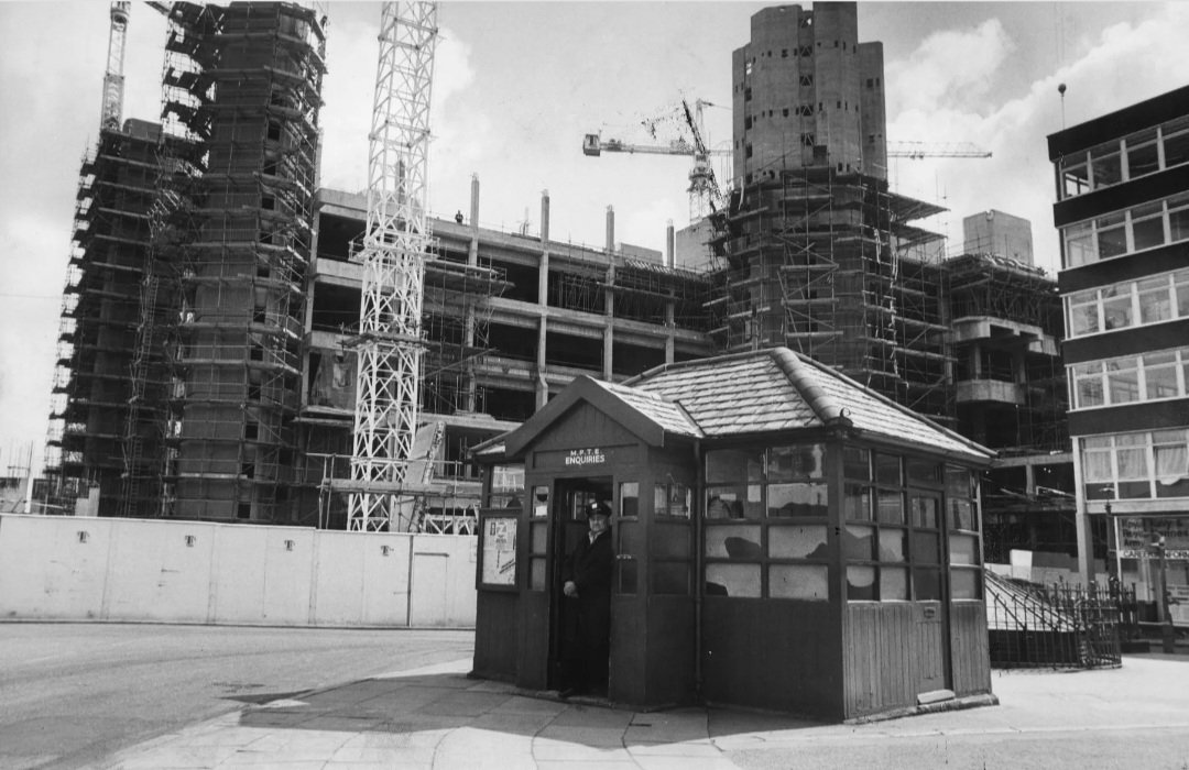 Queen Elizabeth Law Courts Construction, Derby Square, 1979.
