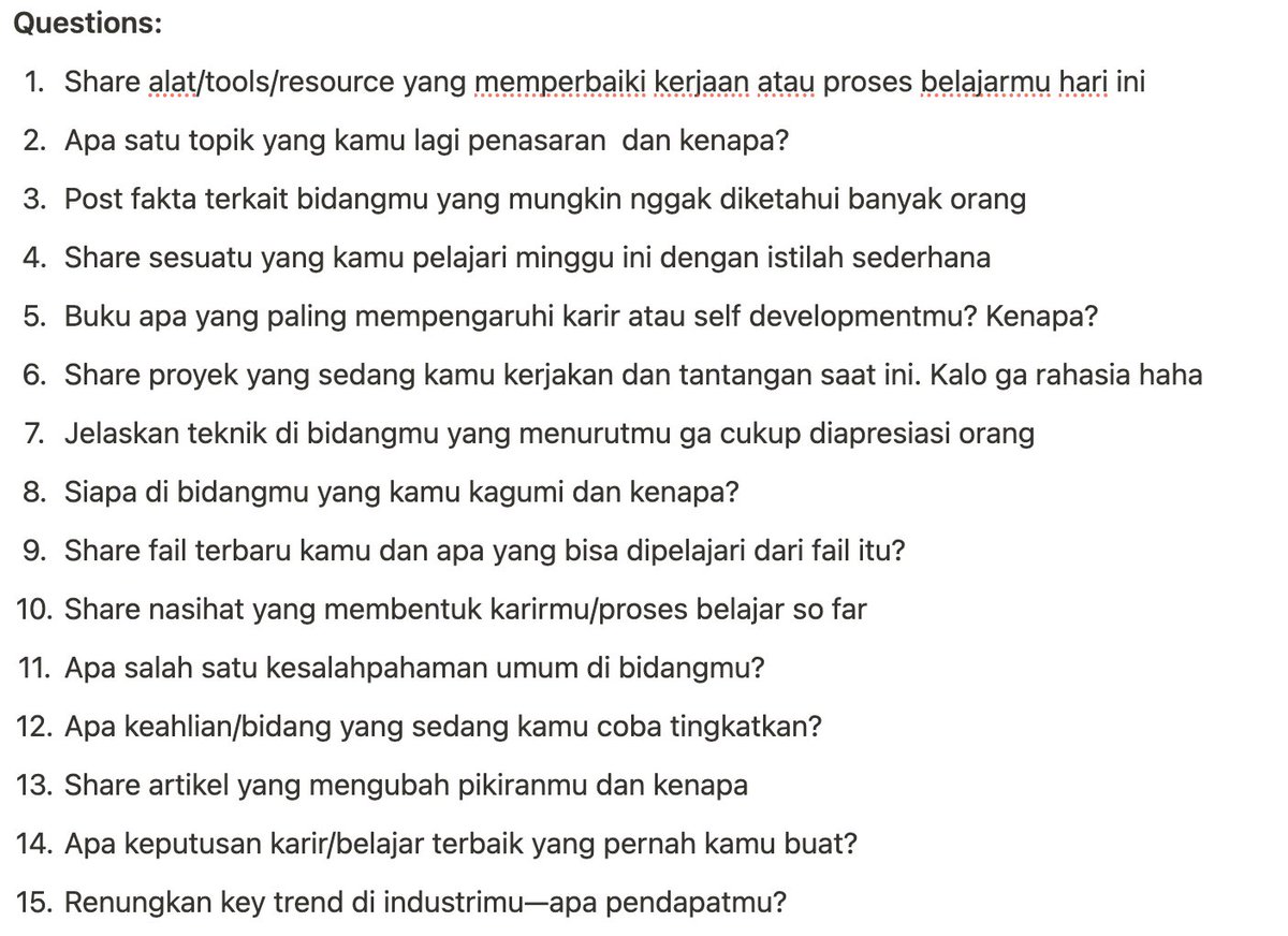 narawastu's tweet photo. 31 Day Posting Challenge #MayLearnings
Siapapun boleh ikutan yuk~ gratis, tapi (so far) ga ada hadiah selain nambah temen yang sama-sama ikut challenge, gedein luck surface area, perasaan puas telah berhasil konsisten~ dan self confidence yang naik (amin)
More info ๐