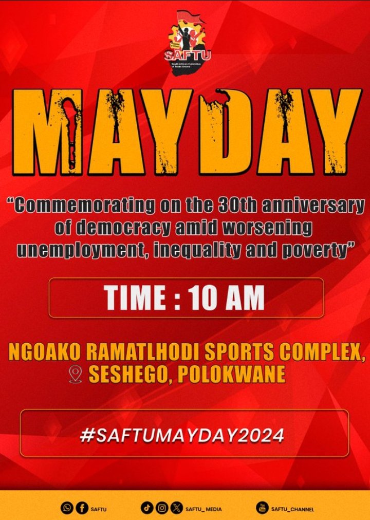 Happy Workers Day Comrades. Join the celebration.