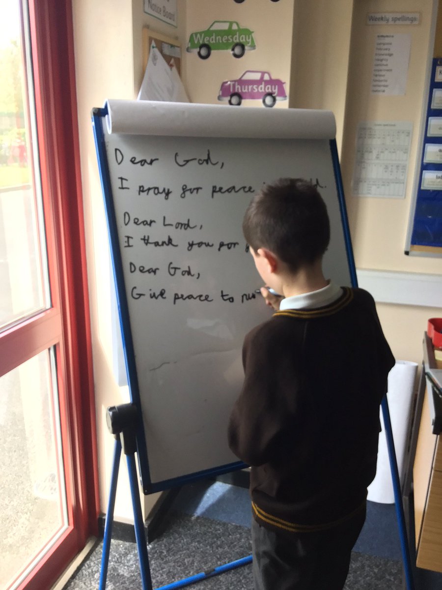 In our prayer and liturgy session this week, we focused on peace. After a reading, we wrote our own prayers for peace in the world and shared them as a class. #StHerbertsRE <a href="/StHChaplains/">Strong in Faith @ St Herbert's</a>