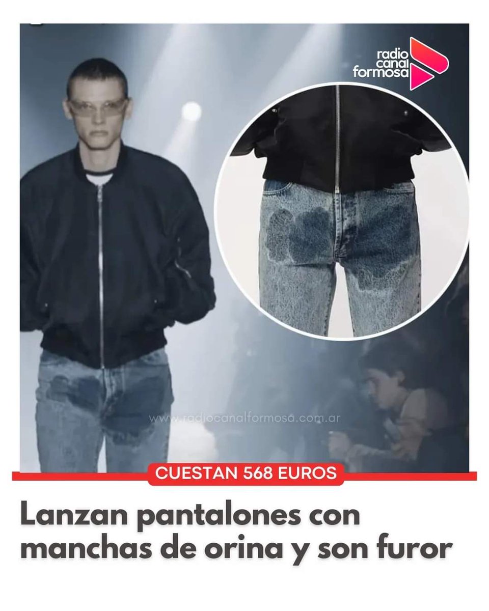🤯 La marca "Jordanluca" revolucionó las redes sociales con unos particulares pantalones. Se trata de un modelo de jeans que simula una "mancha de orina" en la zona de los bolsillos y el cierre.